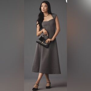 Anthropologie Heathered Sweetheart Scuba Midi Dress